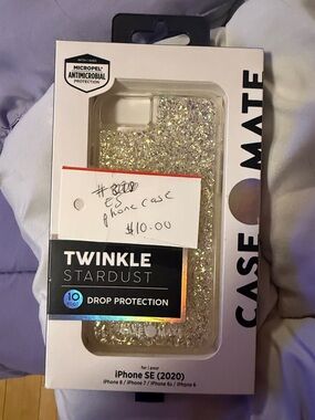 case-mate Twinkle Stardust Glitter Phone Case - Clear with Gold Sparkle